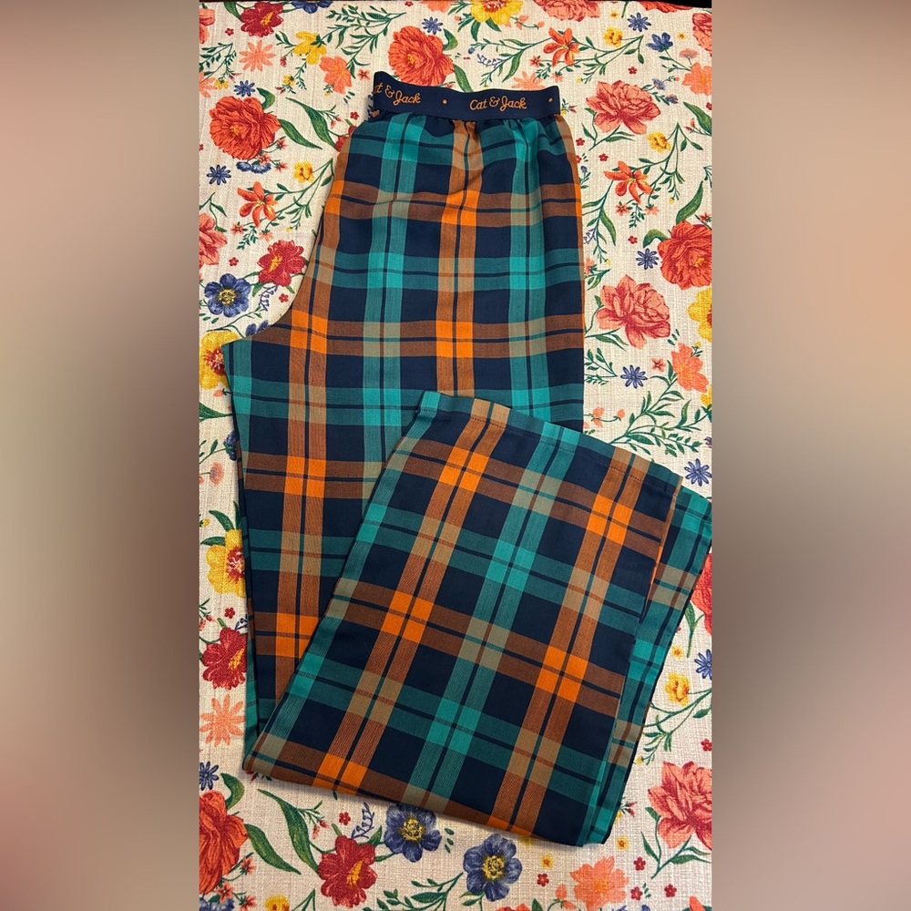 Cat & Jack Kids Plaid Sleepwear in Blue and Orange